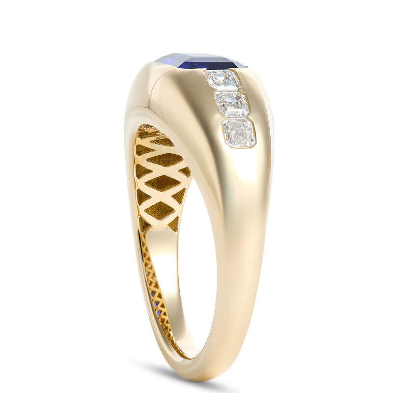 Sapphire and Diamond Ring, 18K Yellow Gold Size 7 image number 1