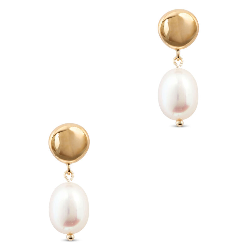 Cultured Freshwater Pearl Drop Earrings, 14K Yellow Gold image number 0