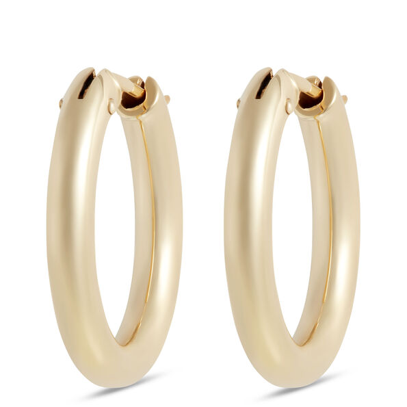 Toscano 21mm Oval Hoop Earrings, 14K Yellow Gold