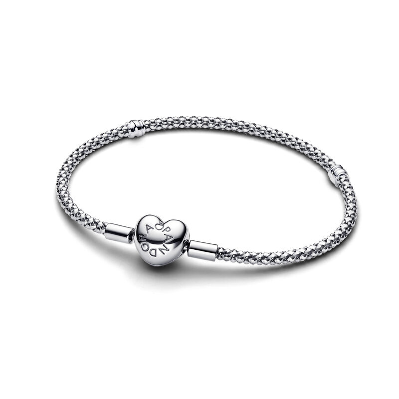 Pandora Heart Clasp Studded Chain Bracelet image number 0
