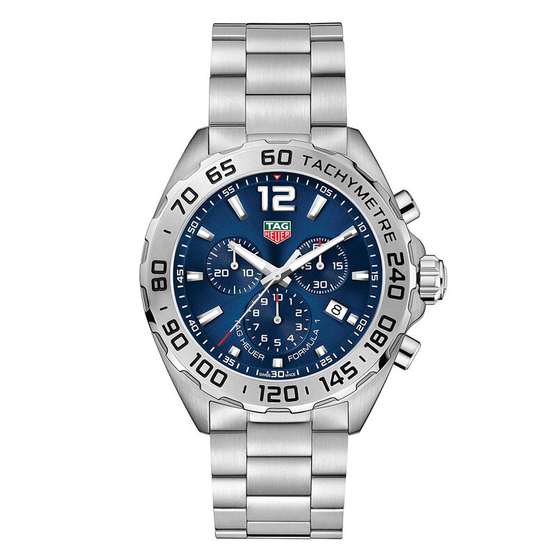 TAG Heuer Formula 1 Quartz Mens Blue Steel Chronograph Watch image number 0