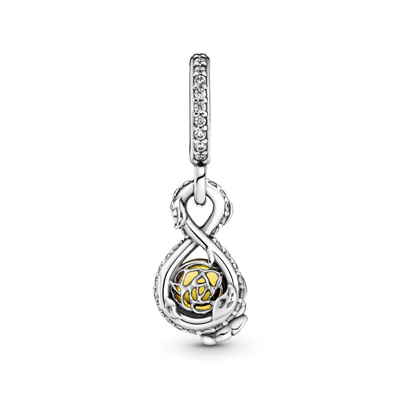 Pandora Disney Belle Infinity & Rose Flower Crystal Pendant image number 1