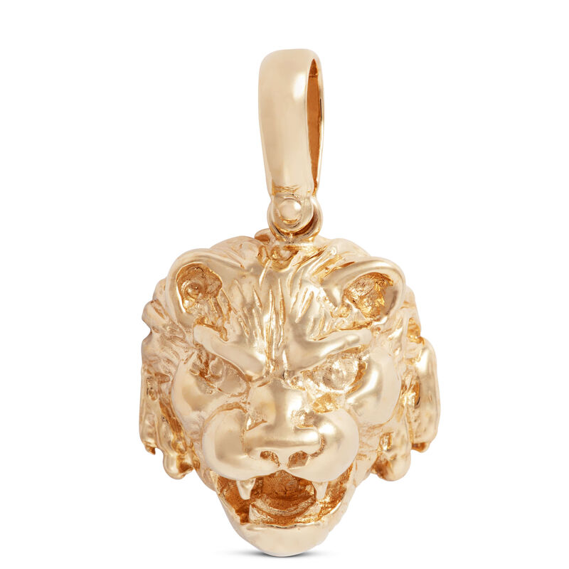 Toscano Lion Head Pendant Charm, 14K Yellow Gold image number 0