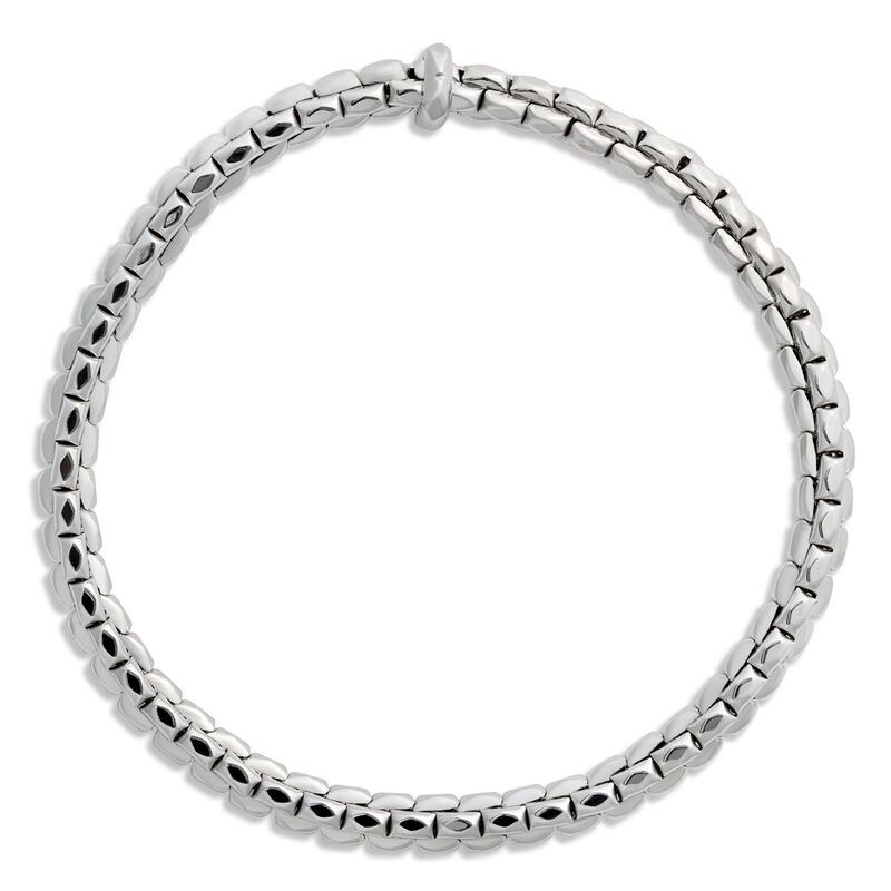Toscano 8-Inch Stretchy Faceted Link Bracelet, 14K White Gold image number 1