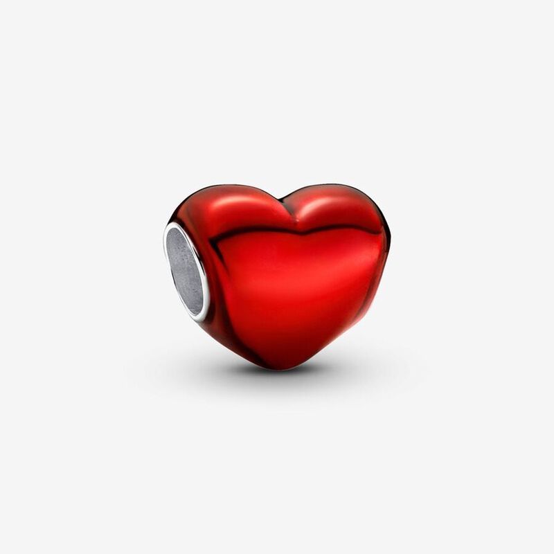 Pandora Metallic Red Heart Charm image number 0