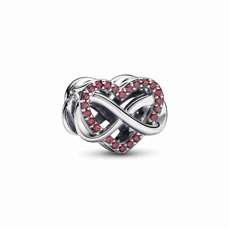 Pandora Family Infinity Red Heart Charm image number 1