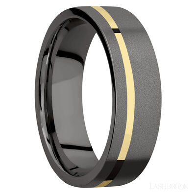 Tantalum Noir with Sand , Sand Finish and 14K Yellow Gold Inlay