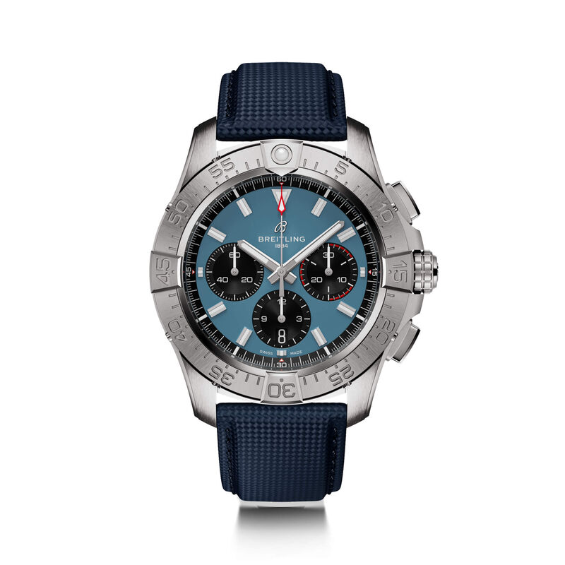 Breitling Avenger B01 Chronograph Watch Blue Dial Blue Leather Strap, 44mm image number 0