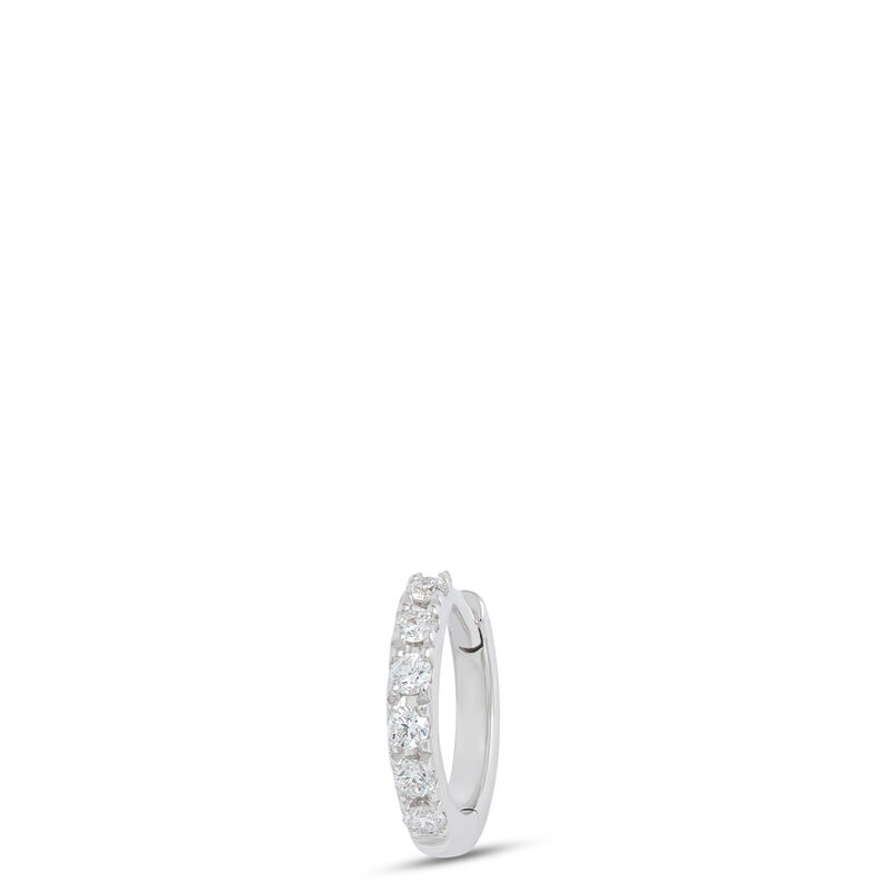9MM Single Diamond Hoop Earring, 14K White Gold image number 0