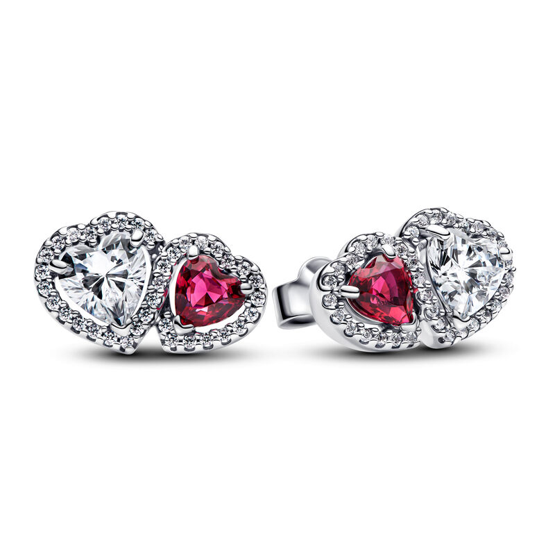 Pandora Halo Hearts Stud Earrings image number 0