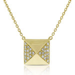 Diamond Pyramid Necklace 14K