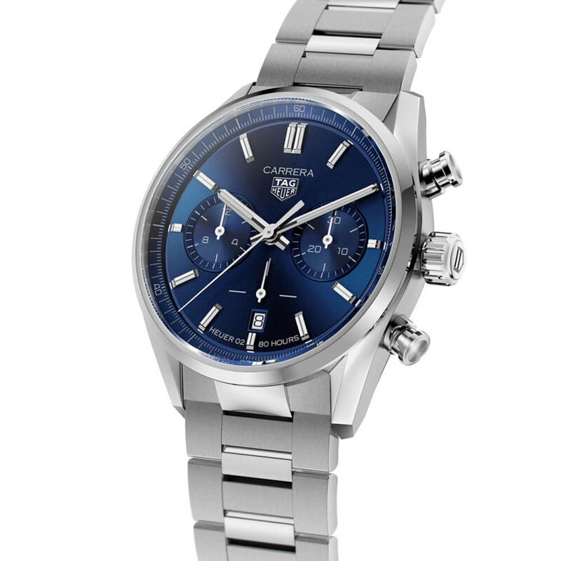 TAG Heuer Carrera Heuer 02 Automatic Mens Blue Steel Chronograph Watch image number 1