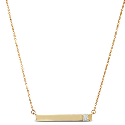Ikuma Canadian Diamond Bar Necklace in 14K Yellow Gold