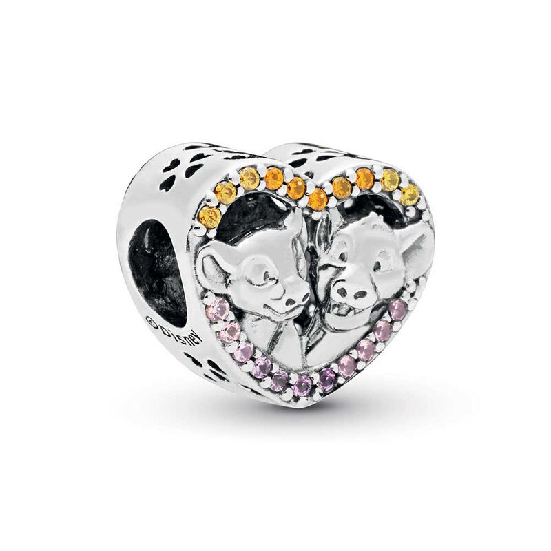 Pandora Disney, Sparkling Simba & Nala Heart Crystal & CZ Charm image number 2