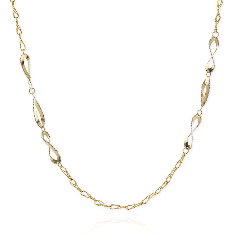 Toscano Double Curb Necklace 18K, 24" image number 0