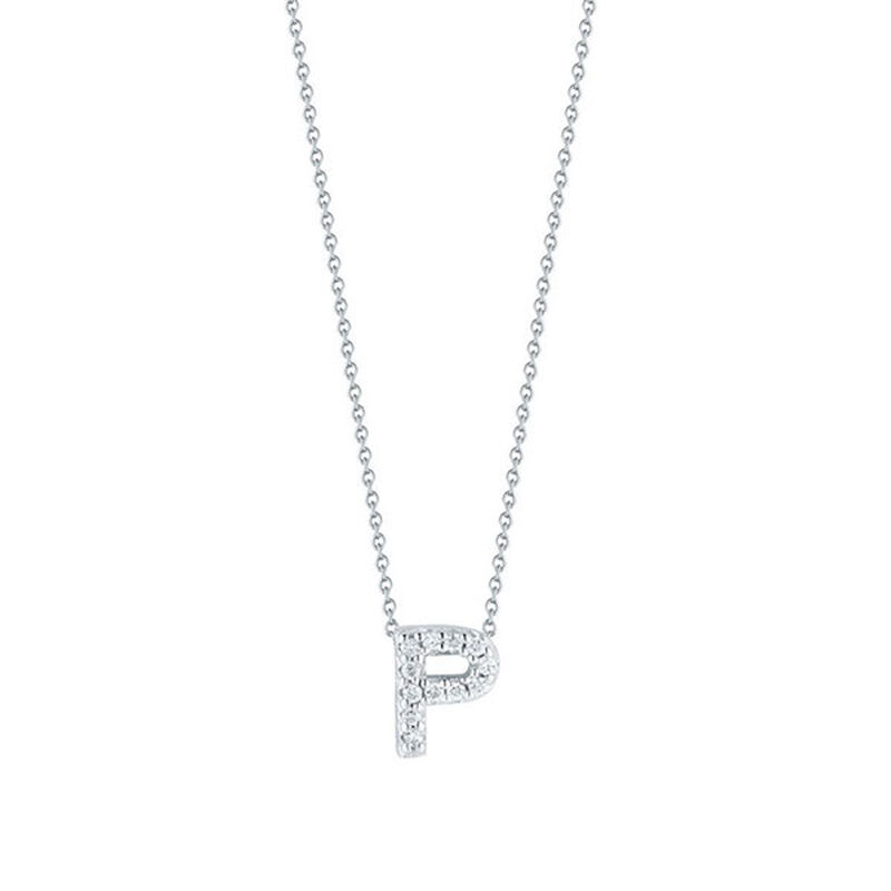 Roberto Coin Tiny Treasures Diamond Initial Pendant 18K Letter 'P' image number 1