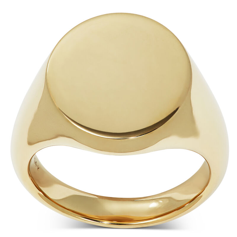 Oval Signet Ring, 14K Yellow Gold image number 1