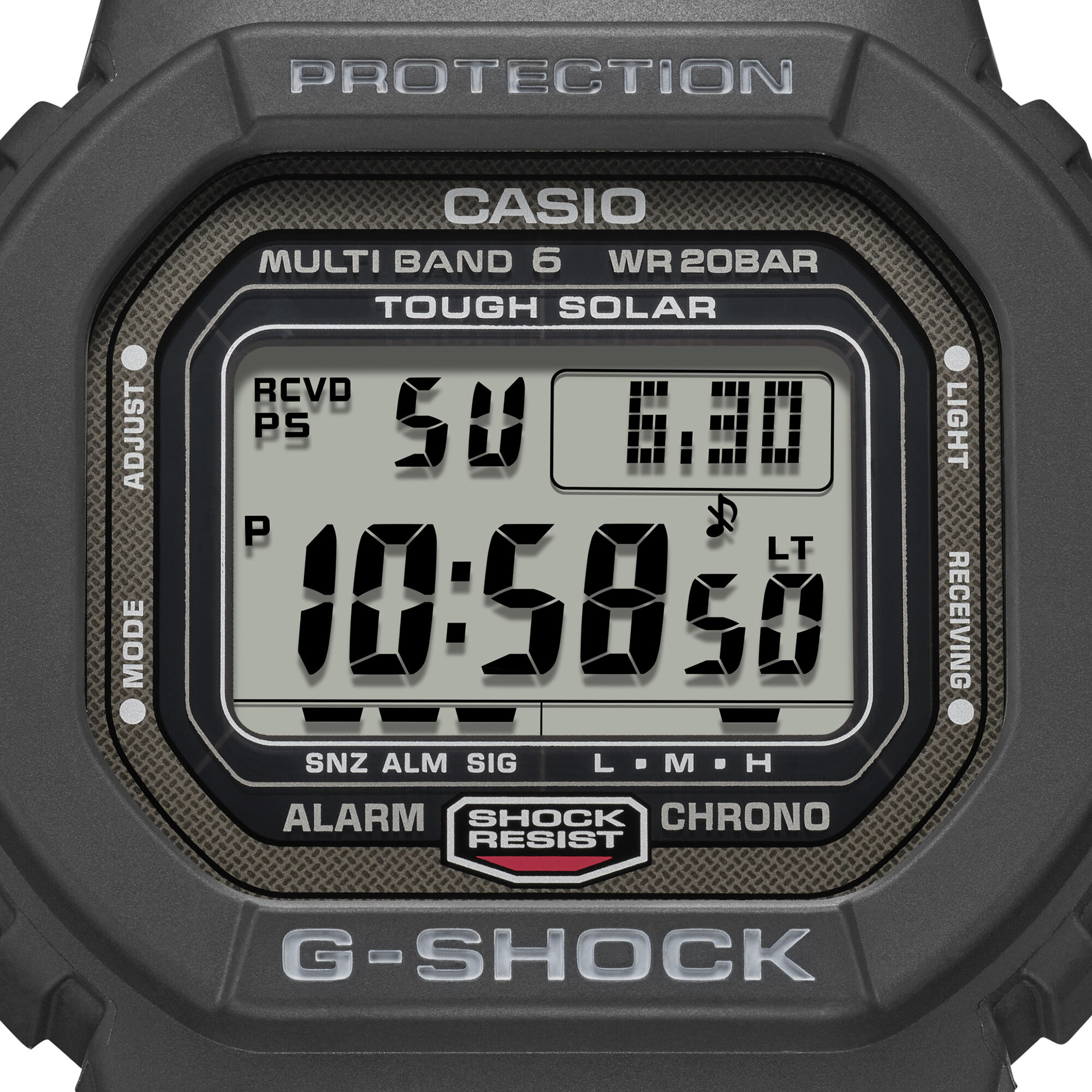 G-Shock 5600 Series Digital Gray Dial Watch, 48.9mm x 42.8mm