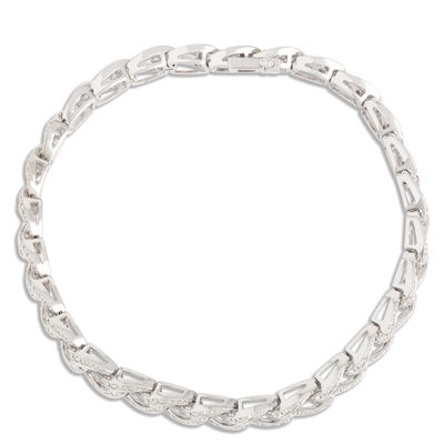 Curb Link Diamond Bracelet, 6 Carat Total Weight, 14K White Gold