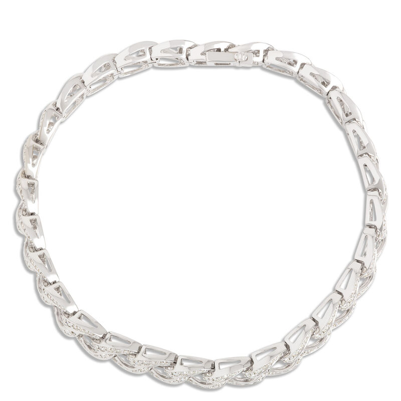 Curb Link Diamond Bracelet, 6 Carat Total Weight, 14K White Gold image number 1