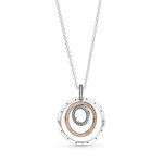 Pandora Two-tone Circles CZ Pendant & Necklace
