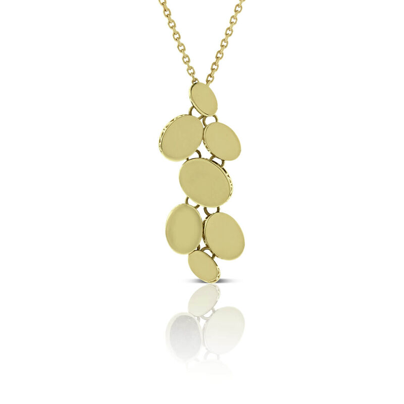 Toscano Mirrored Oval Disc Necklace 14K image number 0