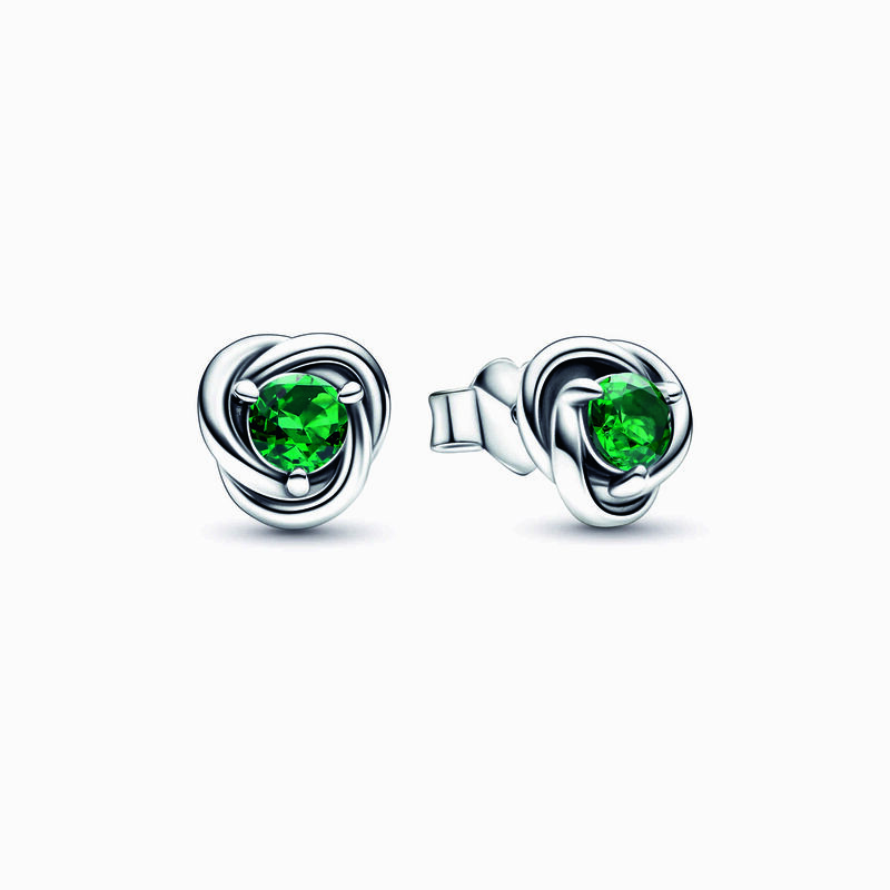 Pandora May Green Eternity Circle Stud Earrings image number 0