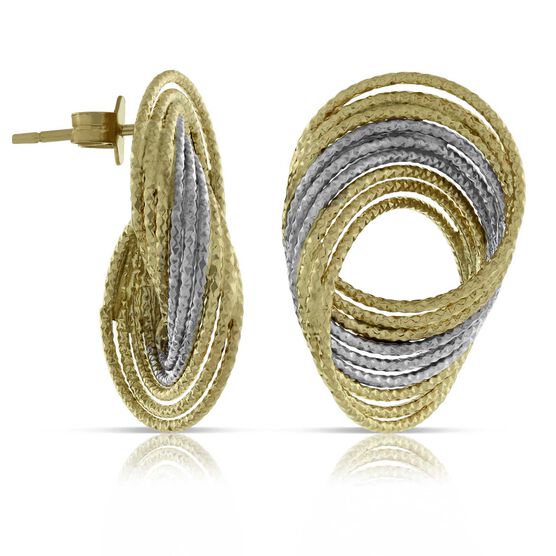 Toscano Two-Tone Twisted Wire Earrings 14K