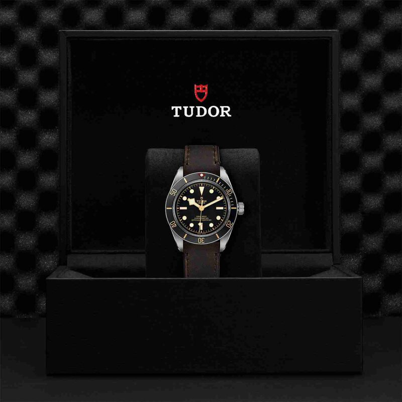TUDOR Black Bay Fifty-Eight Watch Black Dial Brown Leather Strap, 39mm image number 2