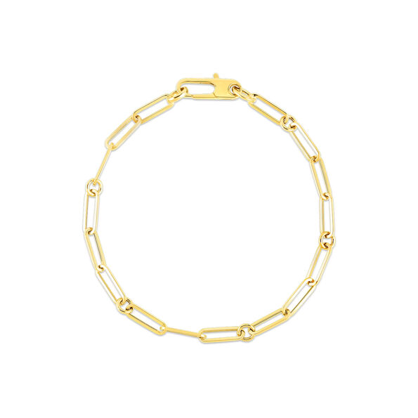 Roberto Coin Paperclip Gents 18k Yellow Gold Bracelet,  8"