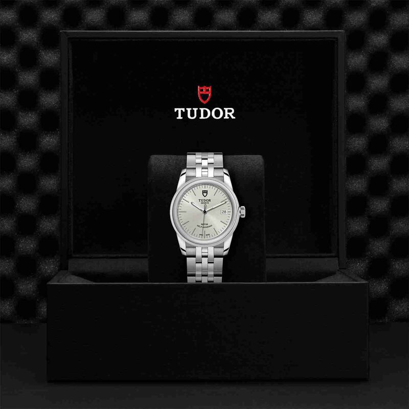 TUDOR Glamour Date Watch Silver Dial Steel Bracelet, 36mm image number 2