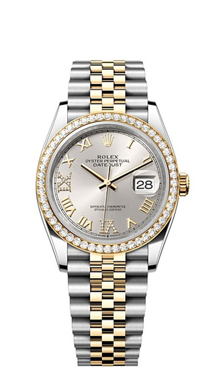 Rolex Datejust 36 Datejust Oyster, 36 mm, Oystersteel, yellow gold and diamonds - M126283RBR-0017 at Ben Bridge