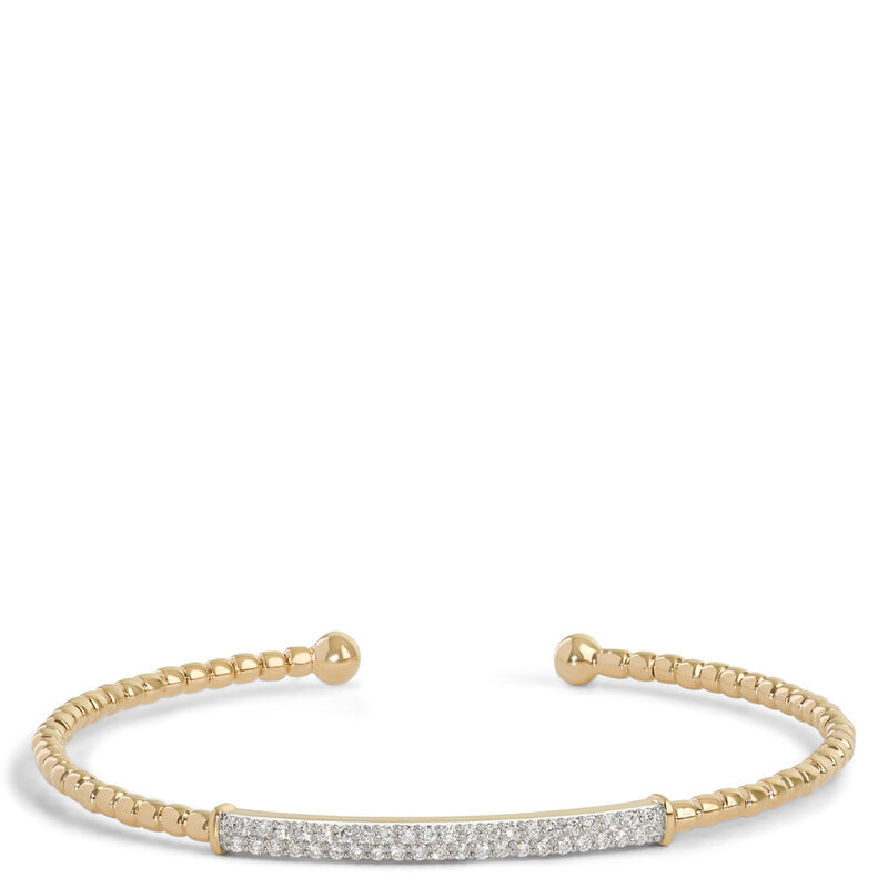 Two-row Diamond Flexy Bangle, 14K Yellow Gold image number 0