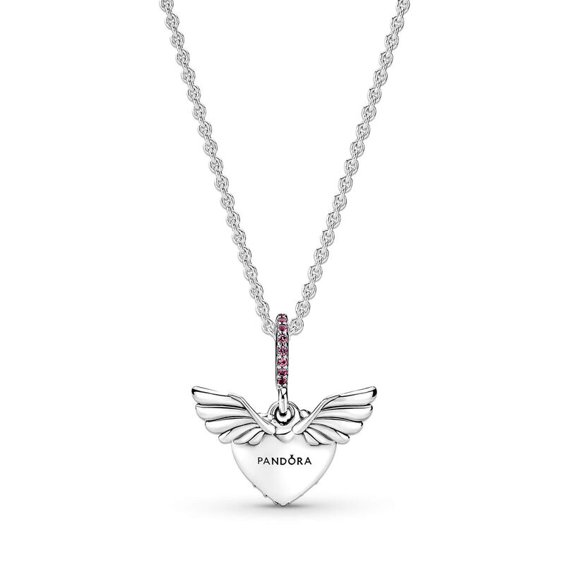 Pandora Pavé Heart & Angel Wings Crystal Necklace image number 2