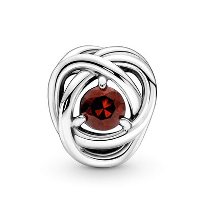 Pandora Red Crystal Eternity Circle Charm