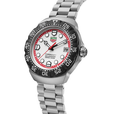 TAG Heuer Formula 1 Solargraph White Dial Watch, 38mm