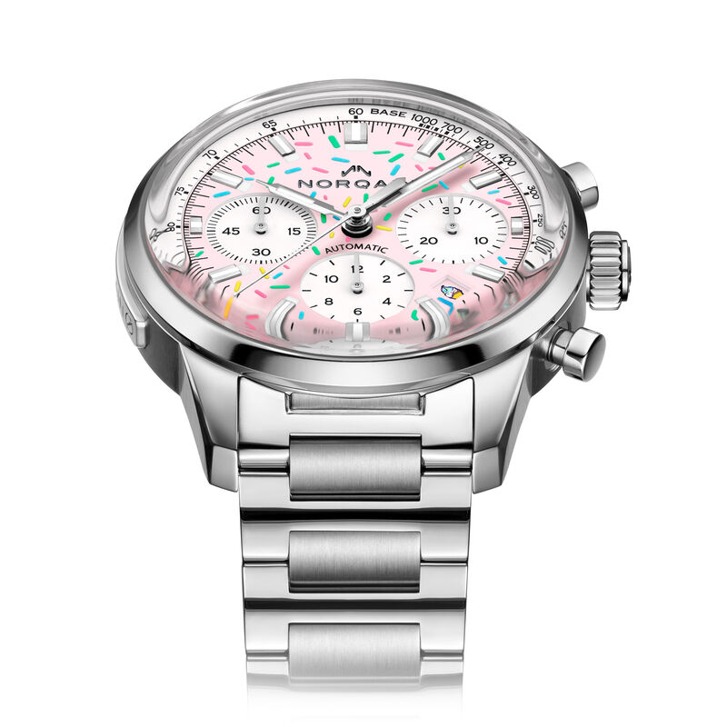 NORQAIN Freedom Chrono Enjoy Life "Sprinkles" Pink Dial Watch, 40mm image number 2