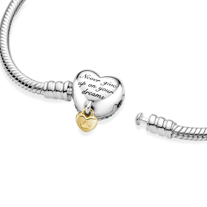 Pandora Moments Disney Heart Clasp CZ Snake Chain Bracelet image number 4
