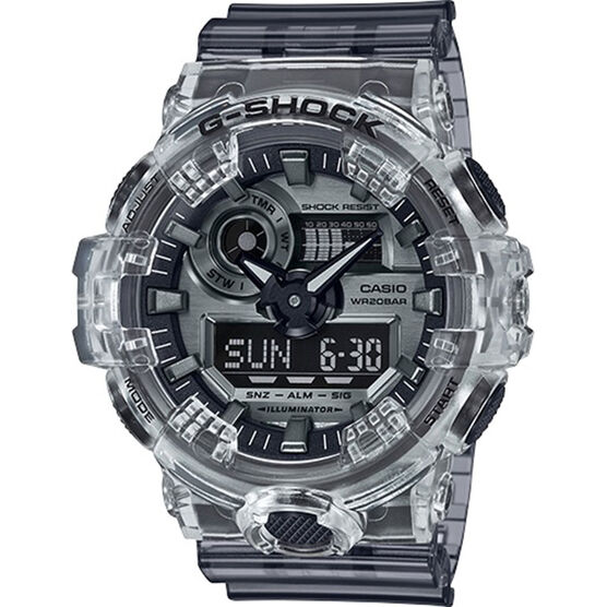 G-Shock Gray Transparent Skeleton Watch, 53.4mm