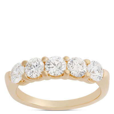 Ben Bridge Signature 5 Stone Diamond Anniversary Band, Yellow Gold