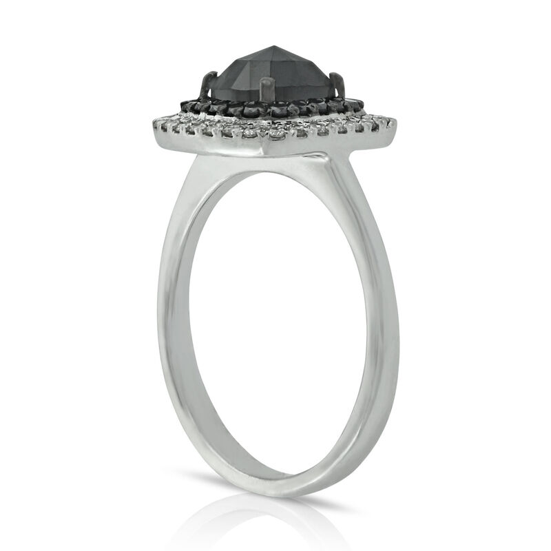 Rose Cut Black Diamond Ring 14K image number 1