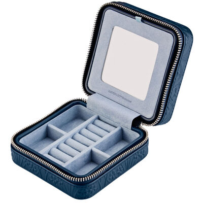 WOLF X LIBERTY All Over Ianthe Small Travel Jewelry Zip Case - Navy
