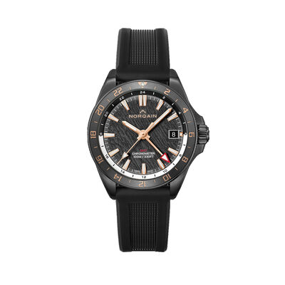 NORQAIN Neverest GMT Glacier Black Dial Watch, 41mm