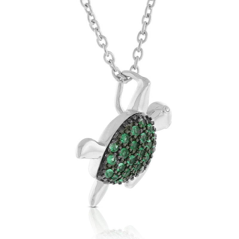 Lisa Bridge Emerald Turtle Necklace image number 1