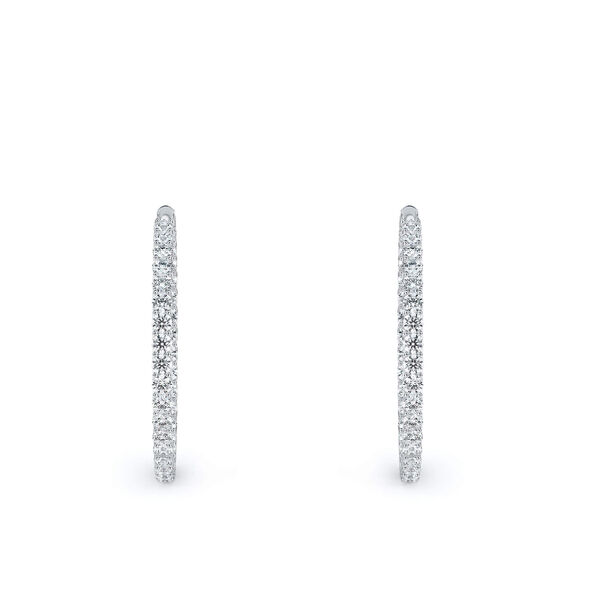 De Beers Forevermark Large Inside Outside Diamond Hoop Earrings, Platinum