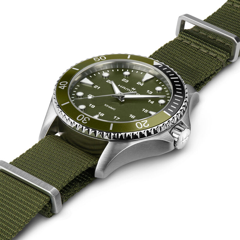 Hamilton Khaki Navy Scuba Quartz Green Dial Watch, 37mm image number 2