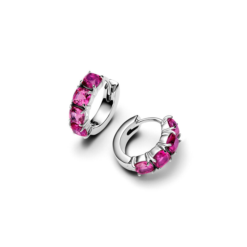 Pandora Pink Hoop Earrings image number 1