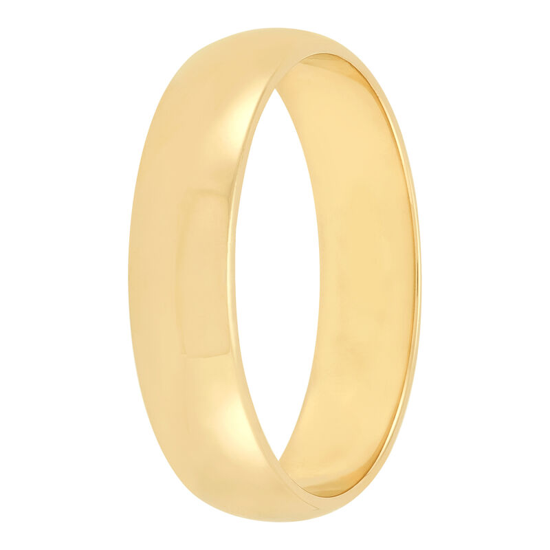 Yellow Gold Polished Rounded 5mm Band 18K image number 1