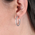 Diamond Hoop Earrings 14K, 3/4 ctw.