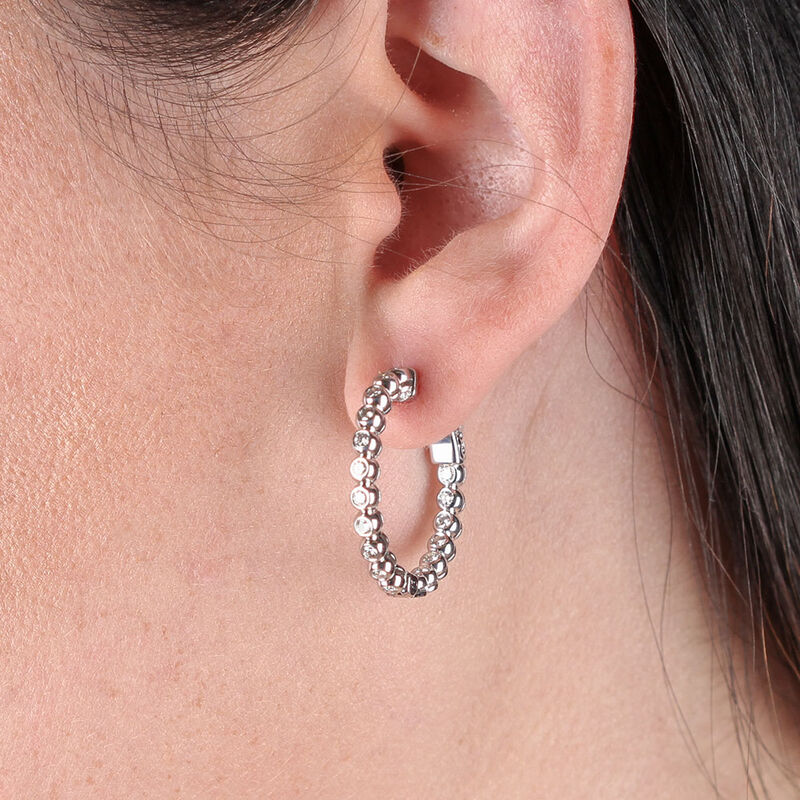 Diamond Hoop Earrings 14K, 3/4 ctw. image number 1